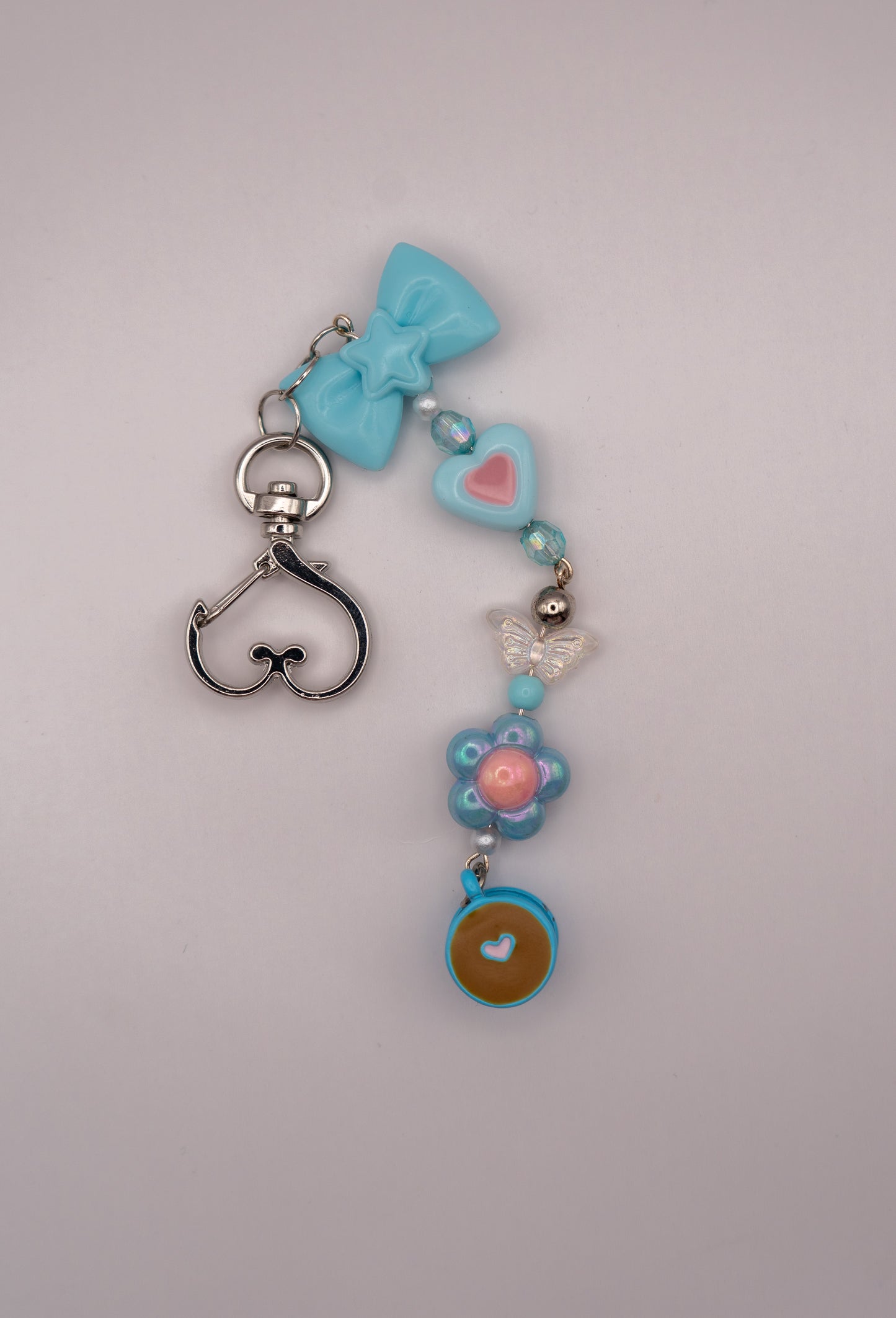 Blue Coffee Mug Charm Keychain