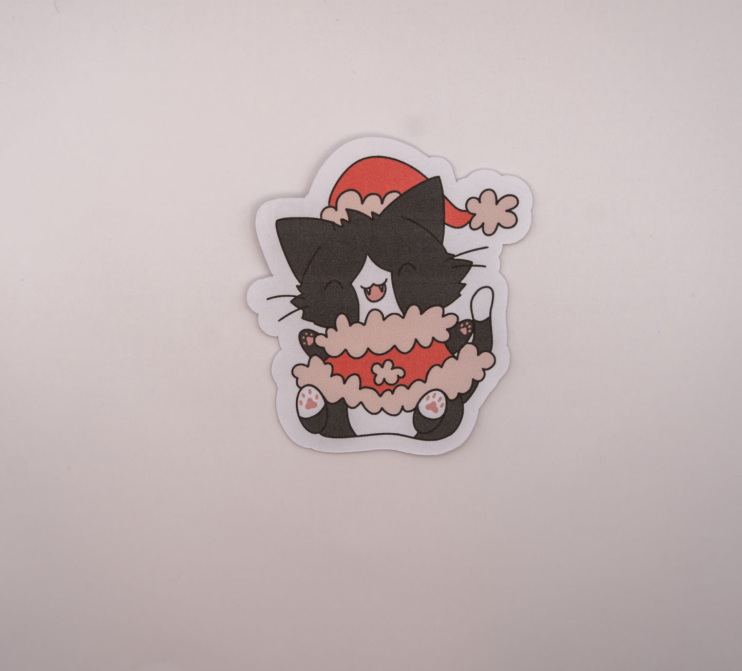 Cozy Santa Kitty Sticker