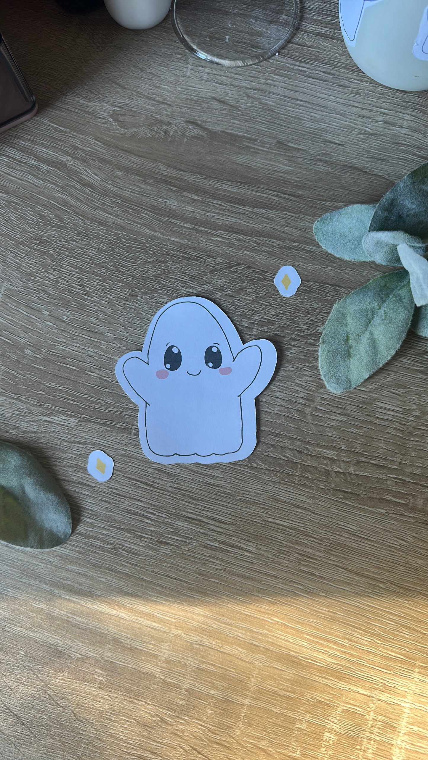 Cozy Bean Draws Ghostie Stickers - Adorable Ghost Design for Decor & Fun