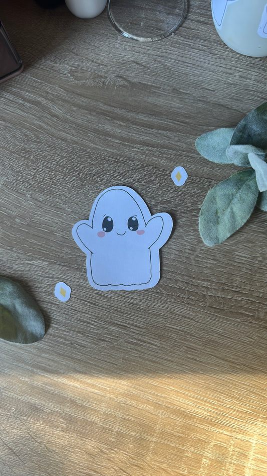 Cozy Bean Draws Ghostie Stickers - Adorable Ghost Design for Decor & Fun
