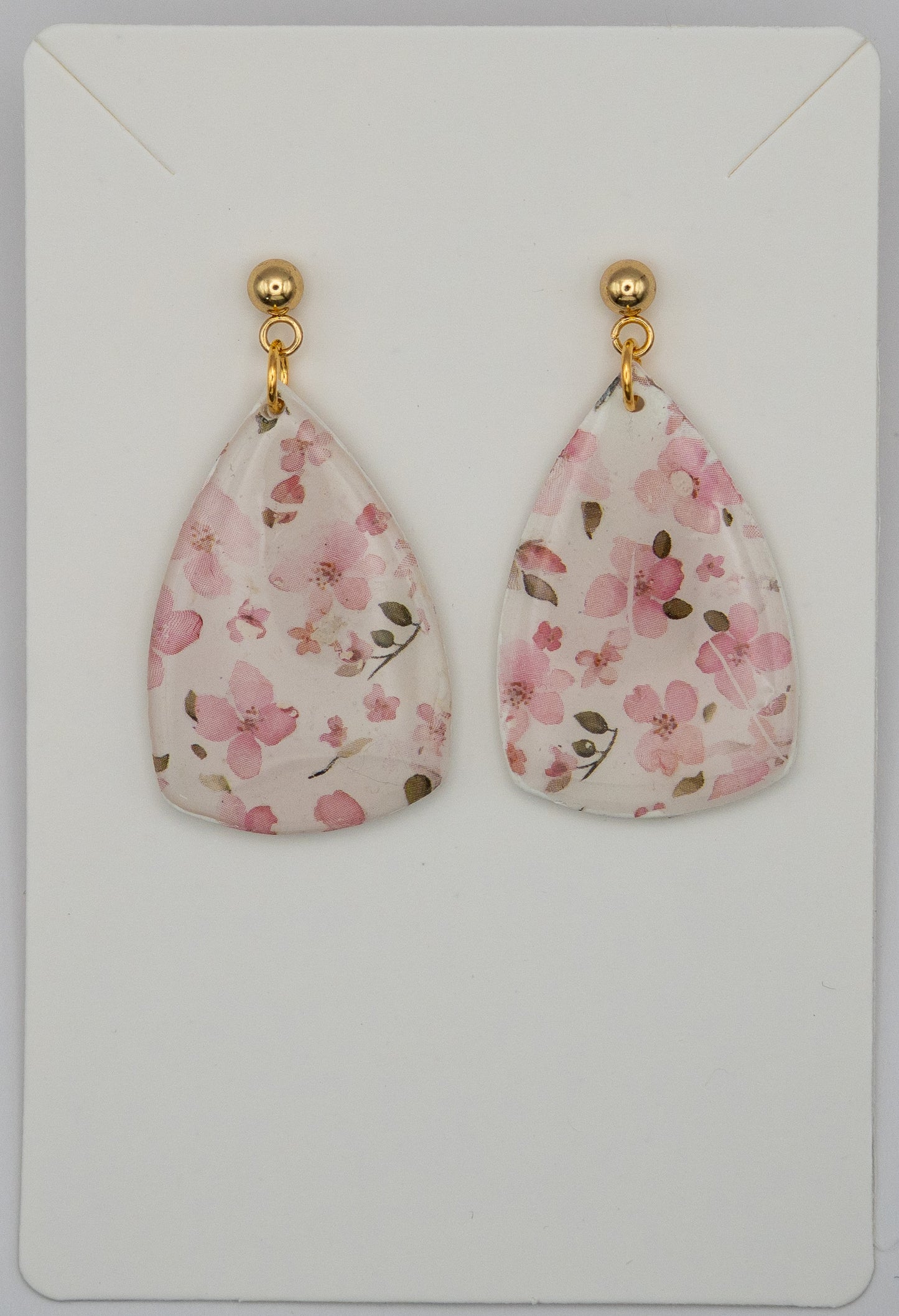 Sakura Blossom Dangle Earrings-24K Gold Dangles