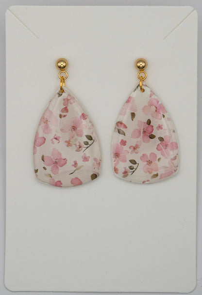 Sakura Blossom Dangle Earrings-24K Gold Dangles
