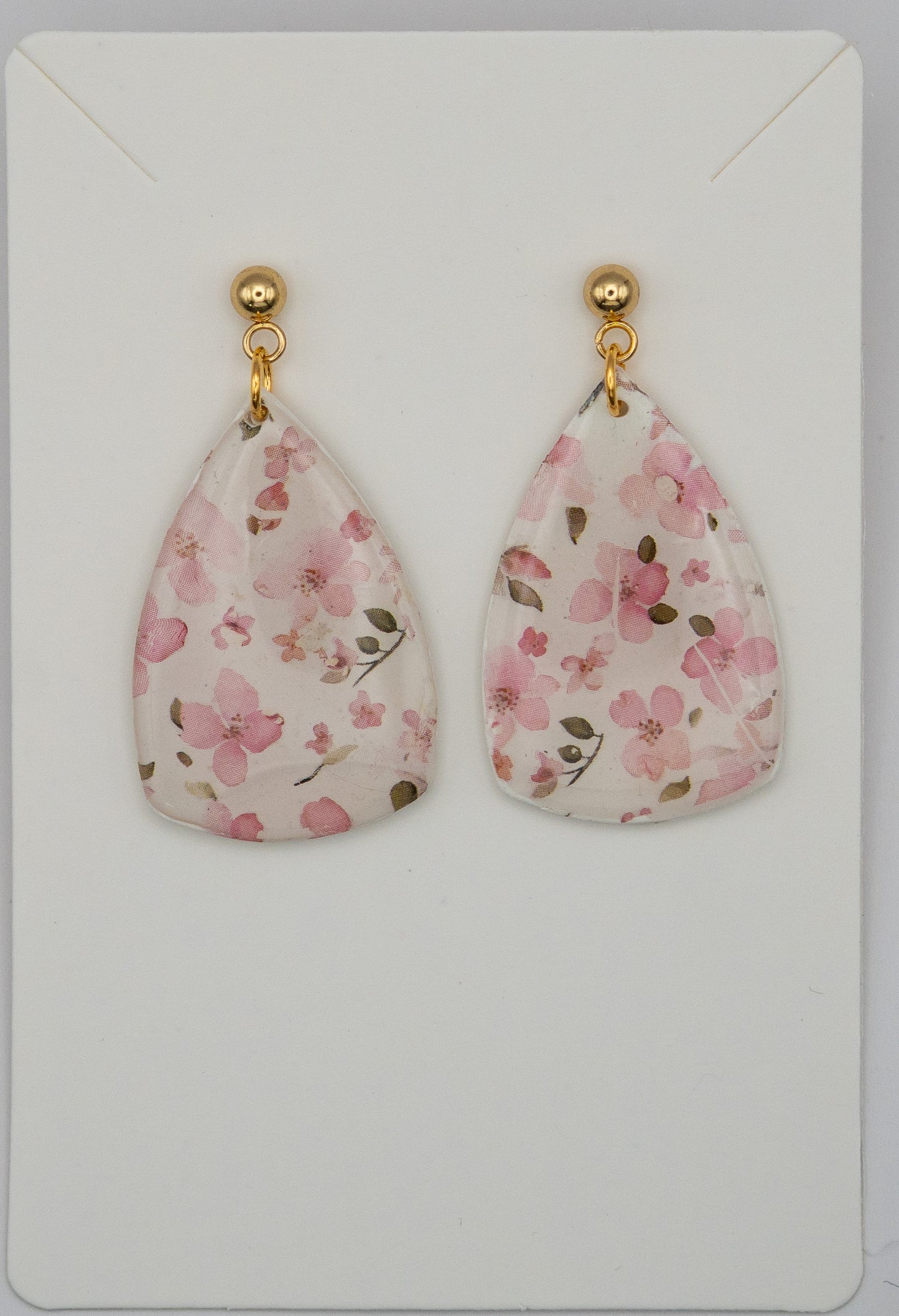 Sakura Blossom Dangle Earrings-24K Gold Dangles