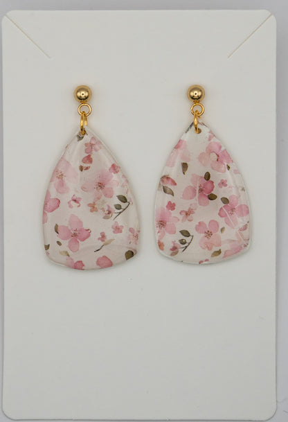 Sakura Blossom Dangle Earrings-24K Gold Dangles