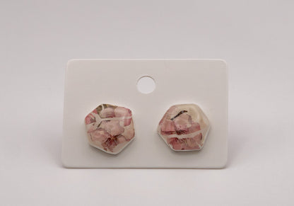 Sakura Flower Stud Earrings – 24K Gold Plated