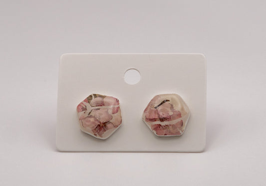 Sakura Flower Stud Earrings – 24K Gold Plated