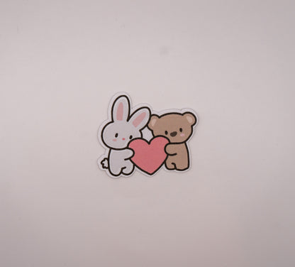 Bunny & Bear Valentine Sticker