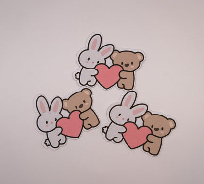 Bunny & Bear Valentine Sticker