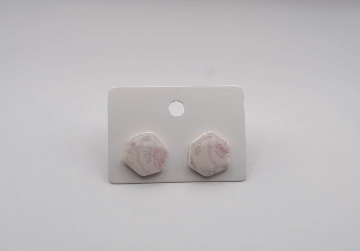 Vintage Pink Flower Stud Earrings