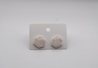 Vintage Pink Flower Stud Earrings