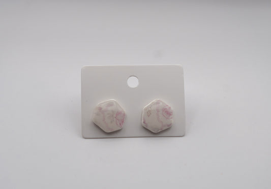 Vintage Pink Flower Stud Earrings