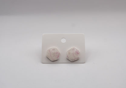 Vintage Pink Flower Stud Earrings