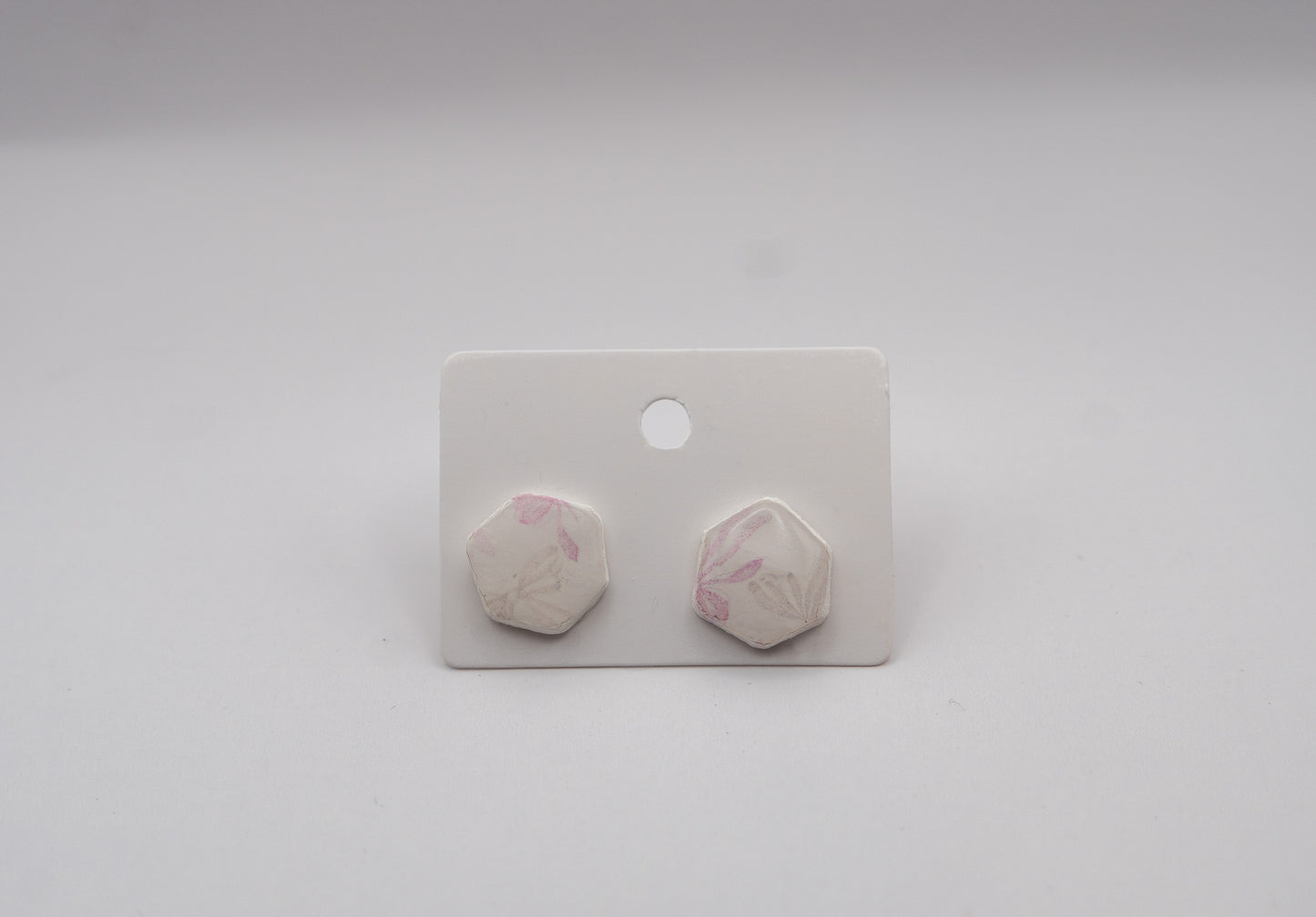 Pink & Green Bow Stud Earrings