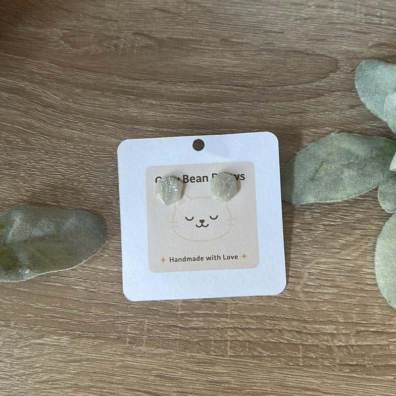 Cozy Bean Draws Faux Marble Stone Earrings Handmade Polymer Clay Hypoallergenic Stainless Steel Hooks Lightweight Unique Marbled Design