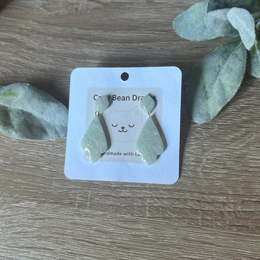 Cozy Bean Draws Handmade Polymer Clay Faux Stone Dangle Earrings with Glossy Finish Hypoallergenic Hooks Lightweight Boho Jewelry for Crystal Lovers