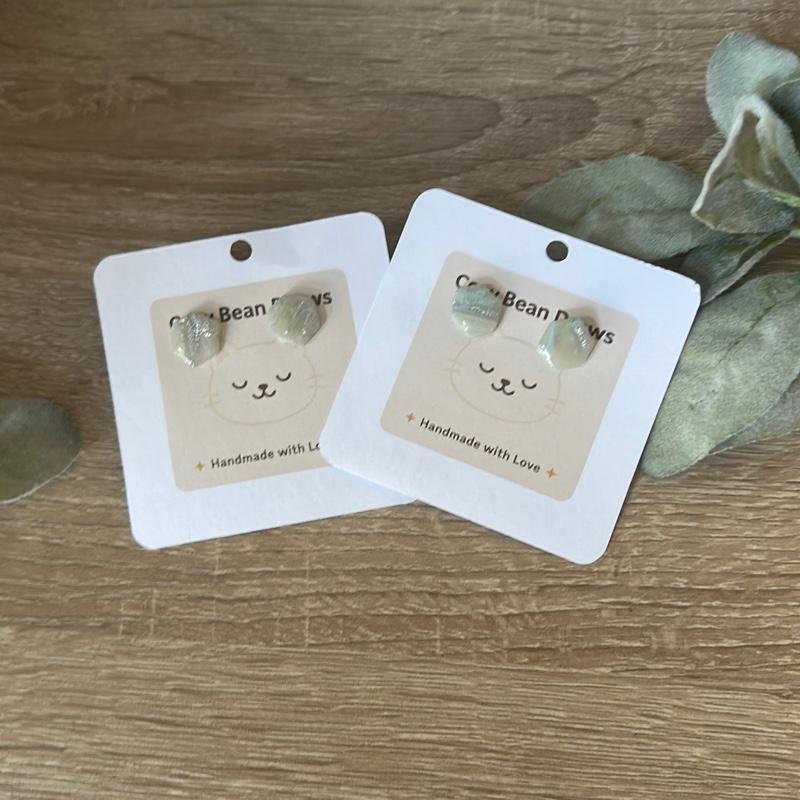 Cozy Bean Draws Faux Marble Stone Earrings Handmade Polymer Clay Hypoallergenic Stainless Steel Hooks Lightweight Unique Marbled Design