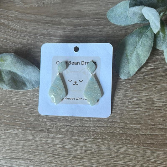 Cozy Bean Draws Handmade Polymer Clay Faux Stone Dangle Earrings with Glossy Finish Hypoallergenic Hooks Lightweight Boho Jewelry for Crystal Lovers