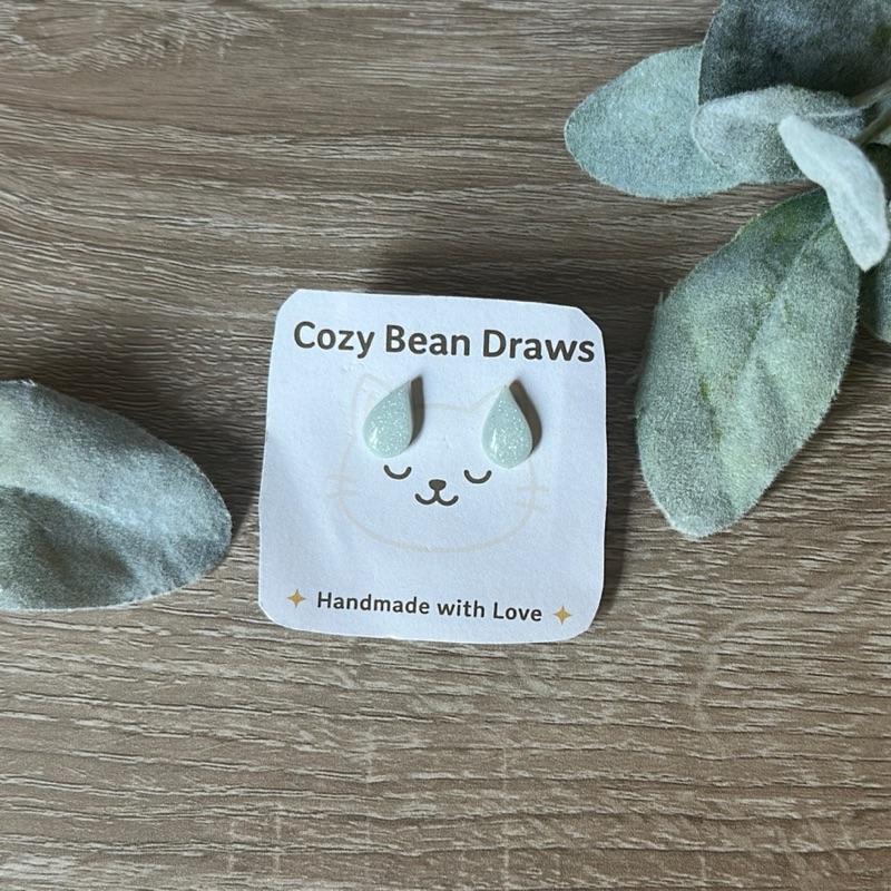 Cozy Bean Draws Faux Stone Earrings Handmade with Love Unique Cat Design Trendy Accessory