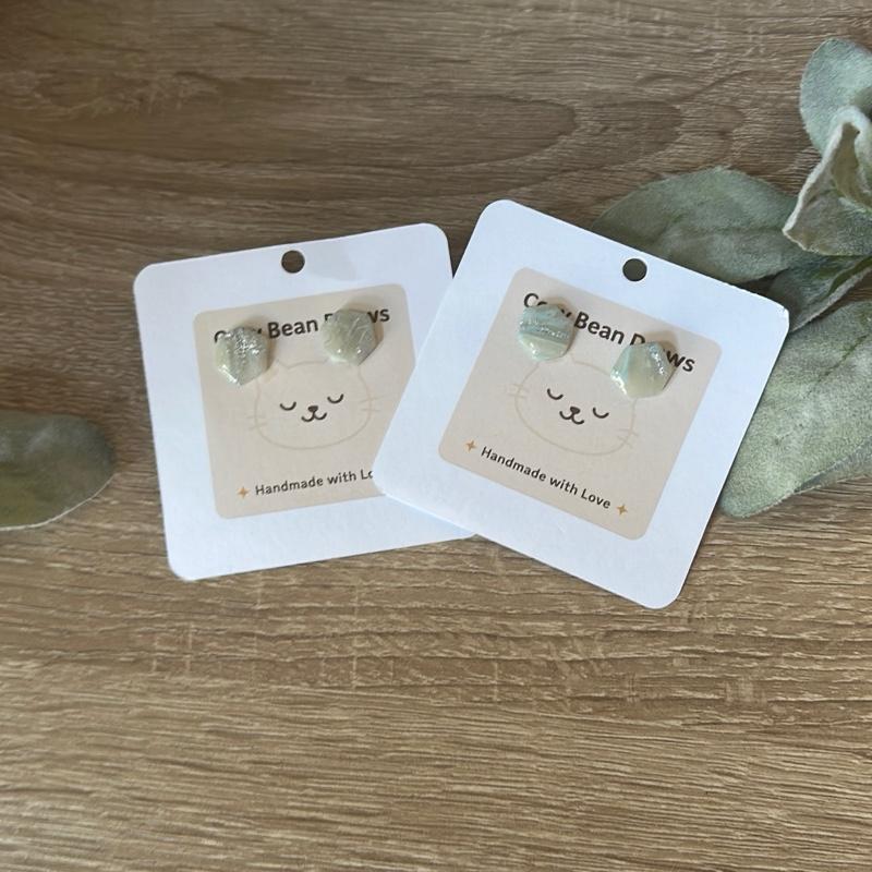 Cozy Bean Draws Faux Marble Stone Earrings Handmade Polymer Clay Hypoallergenic Stainless Steel Hooks Lightweight Unique Marbled Design